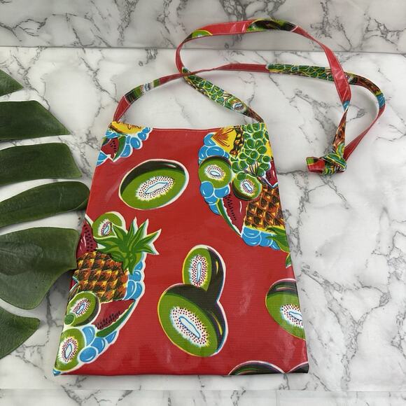 Mary Jane Bags Handbags - Vintage Y2k Fruit Print Shoulder Bag Purse Coated Canvas Mexico Shopping Retro